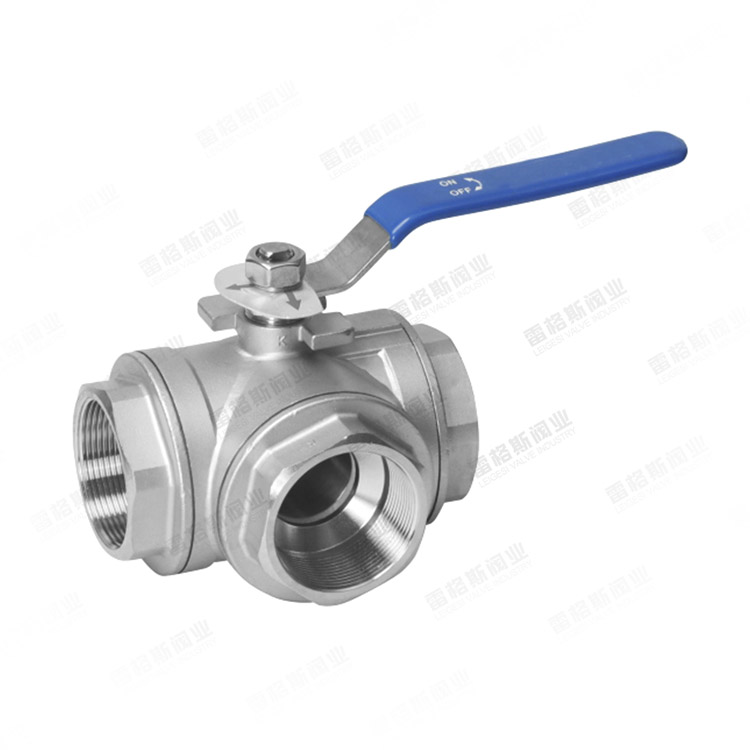 Manual three-way internal thread ball valve