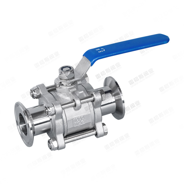 Manual three-piece clamp ball valve