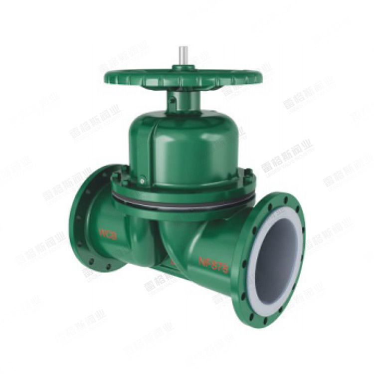Manual fluorine-lined diaphragm valve
