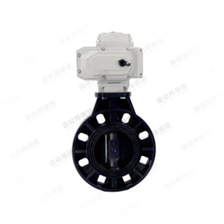 Plastic electric wafer butterfly valve