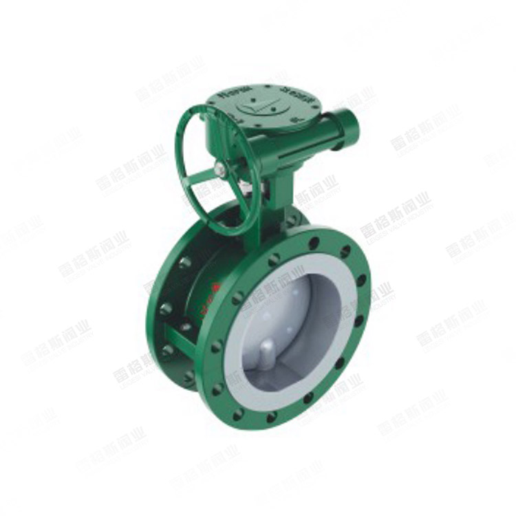Manual fluorine-lined butterfly valve