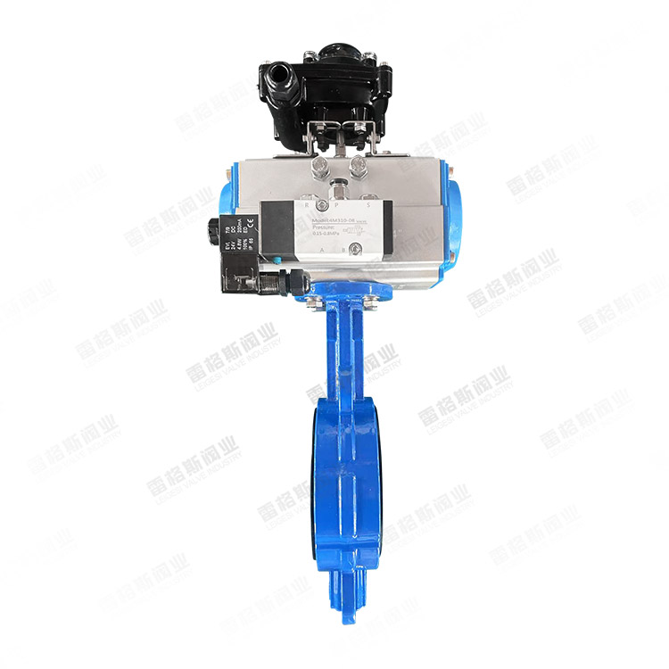 Pneumatic wafer butterfly valve