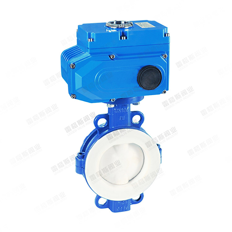 Electric fluorine-lined butterfly valve
