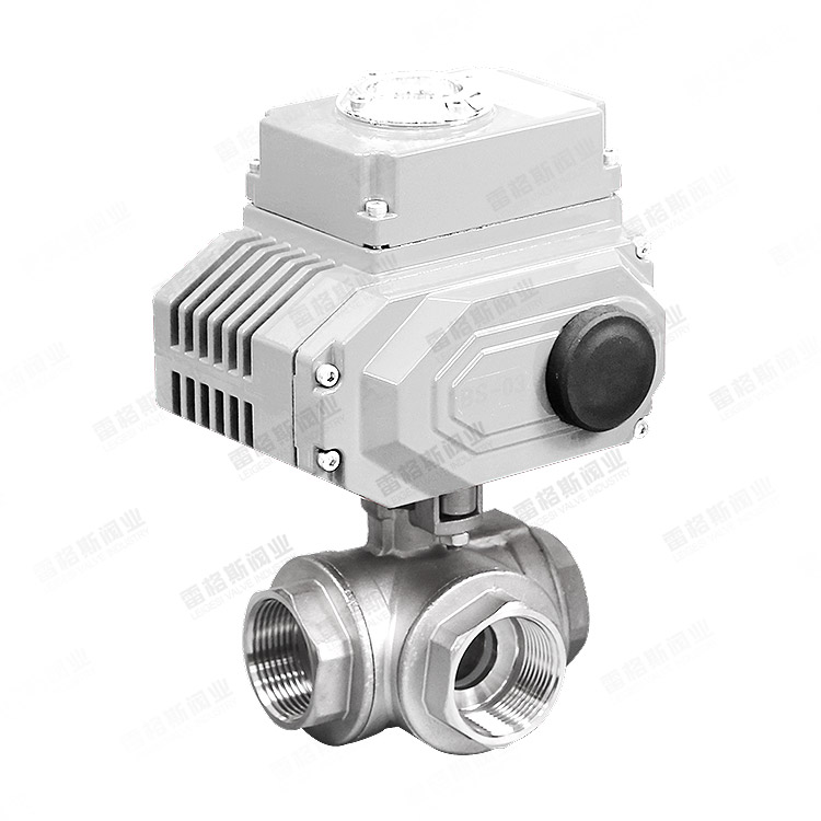 Electric three-way internal thread ball valve
