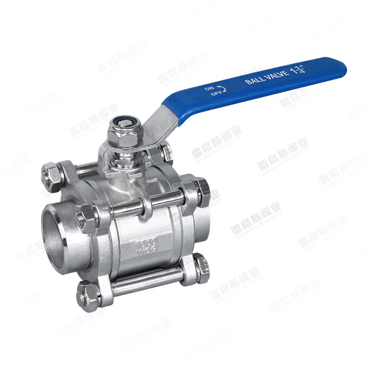 Manual three-piece welded ball valve