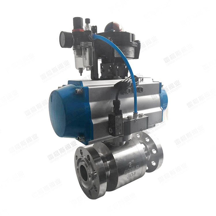Pneumatic high-pressure flanged ball valve