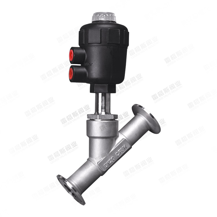 Plastic head clamp angle seat valve